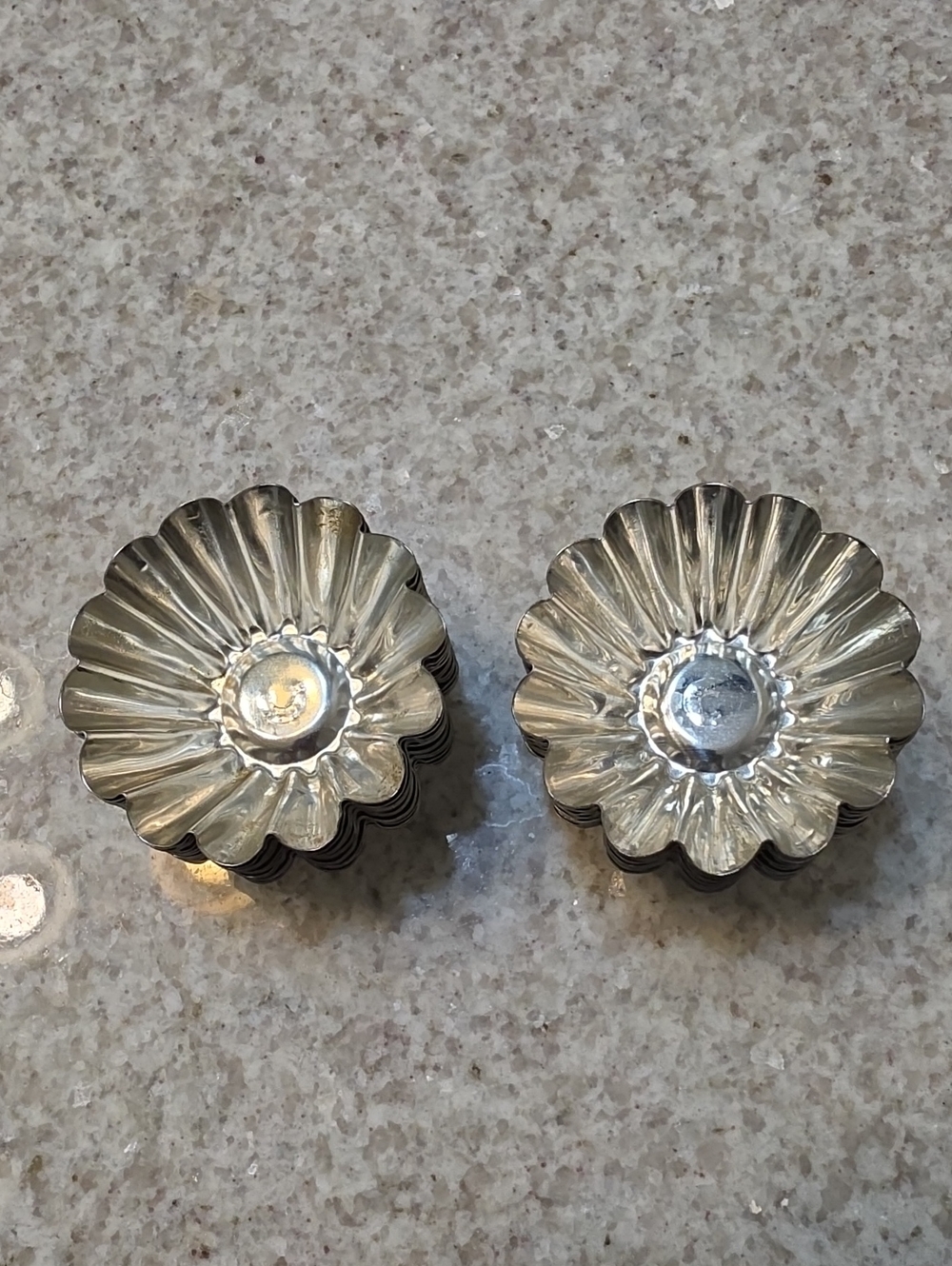 Silver Floral Metal Tartlet Molds - 24